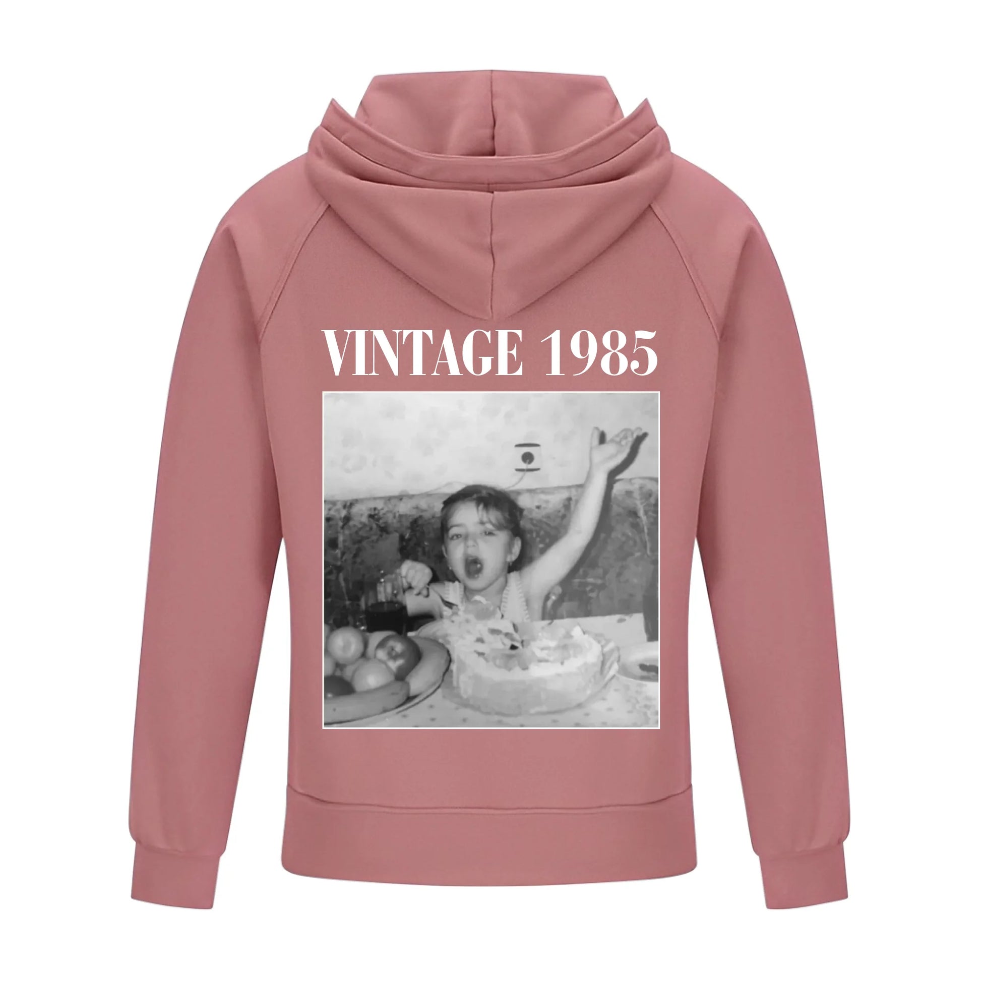 2D Vintage Quarter Zip Hoodie -Pink