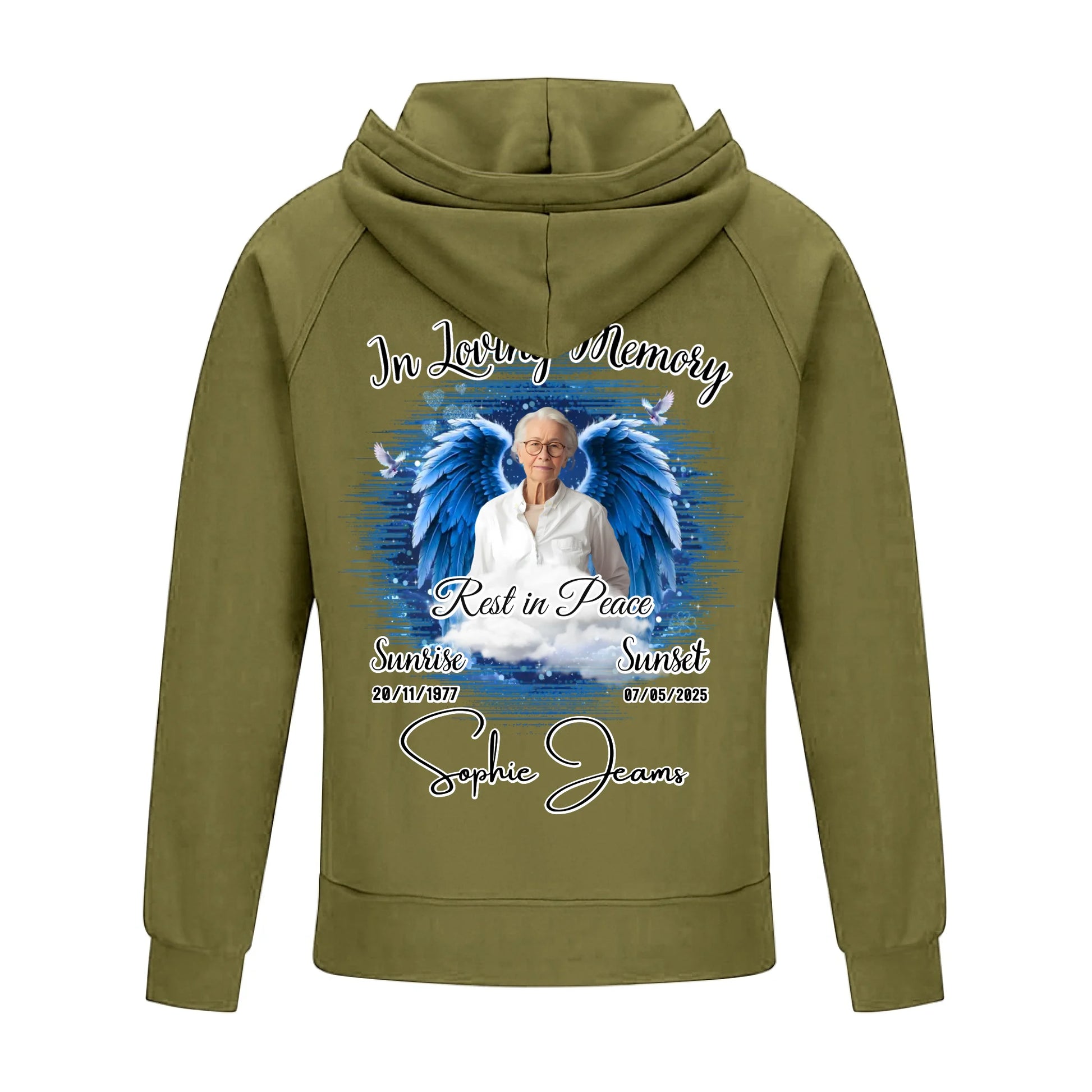 2D Vintage Quarter Zip Hoodie -green
