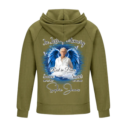 2D Vintage Quarter Zip Hoodie -green