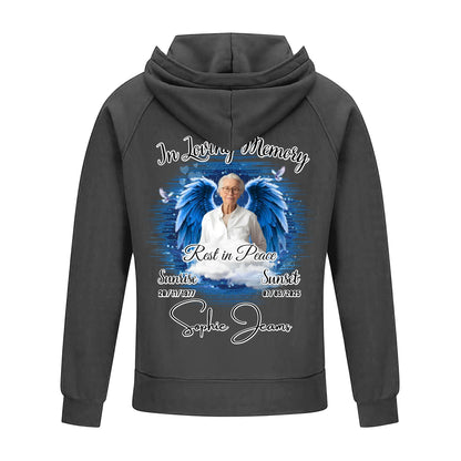 2D Vintage Quarter Zip Hoodie -Grey