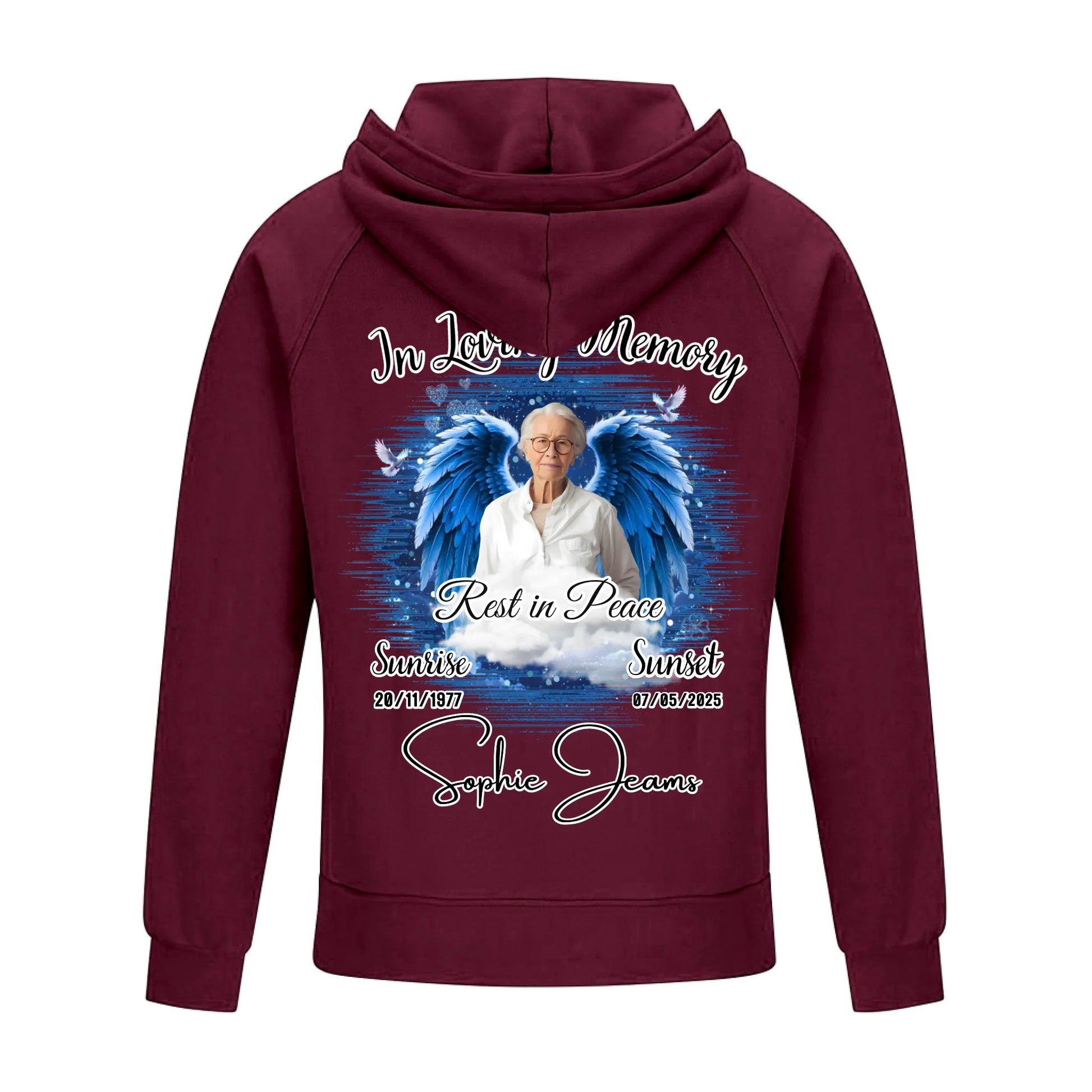 2D Vintage Quarter Zip Hoodie-wine-red