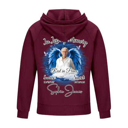 2D Vintage Quarter Zip Hoodie-wine-red