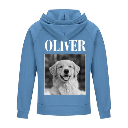 2D Vintage Quarter Zip Hoodie -Blue