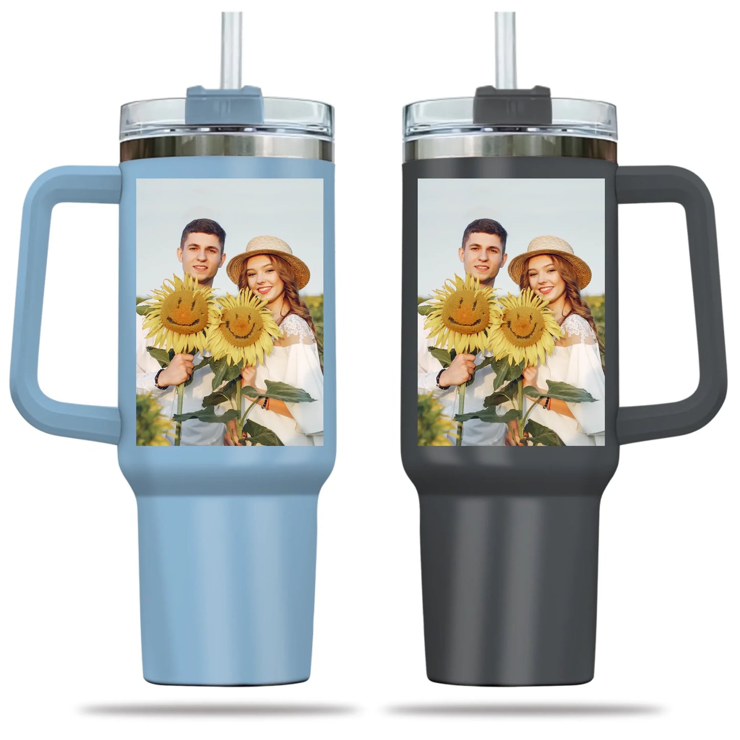 light blue + grey-40oz tumbler