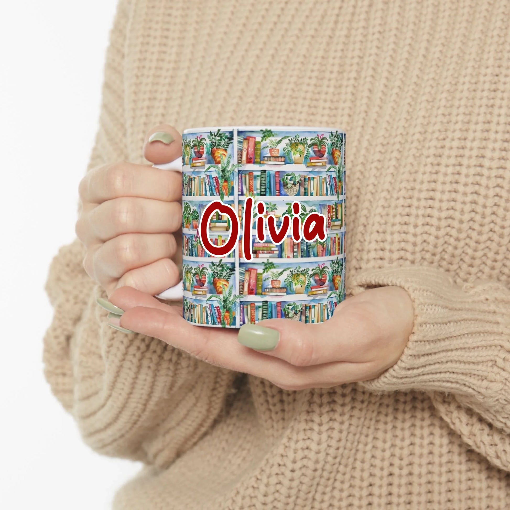 Colorful Bookshelf with Plants-2