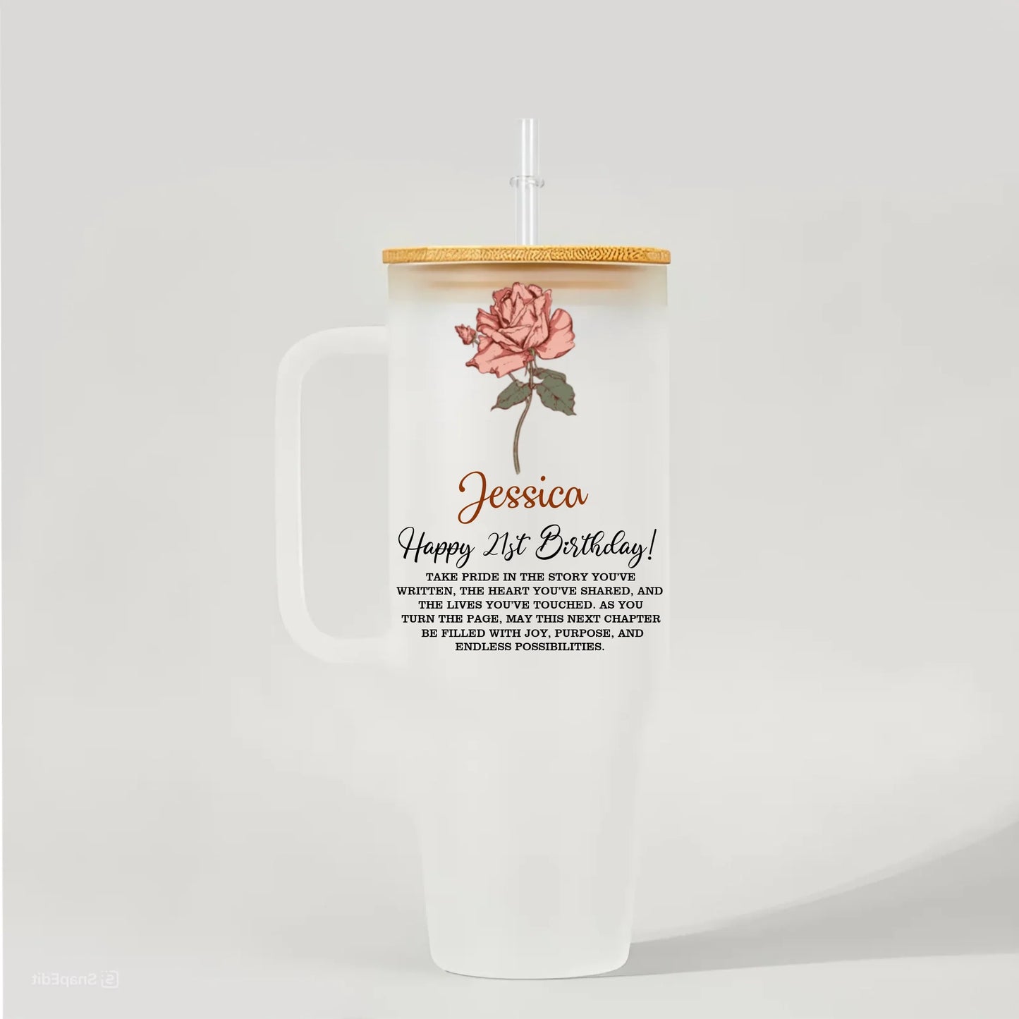 Frosted 40oz Glass Tumbler-4