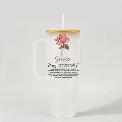 Frosted 40oz Glass Tumbler-4