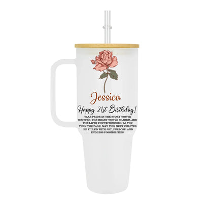 Frosted 40oz Glass Tumbler_