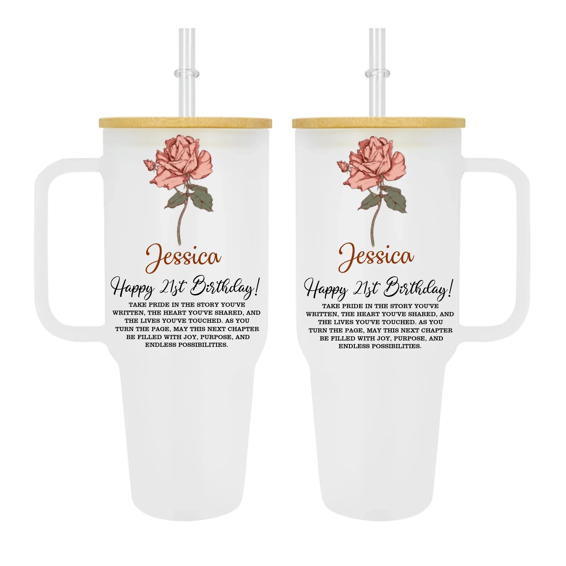 Frosted 40oz Glass Tumbler-1