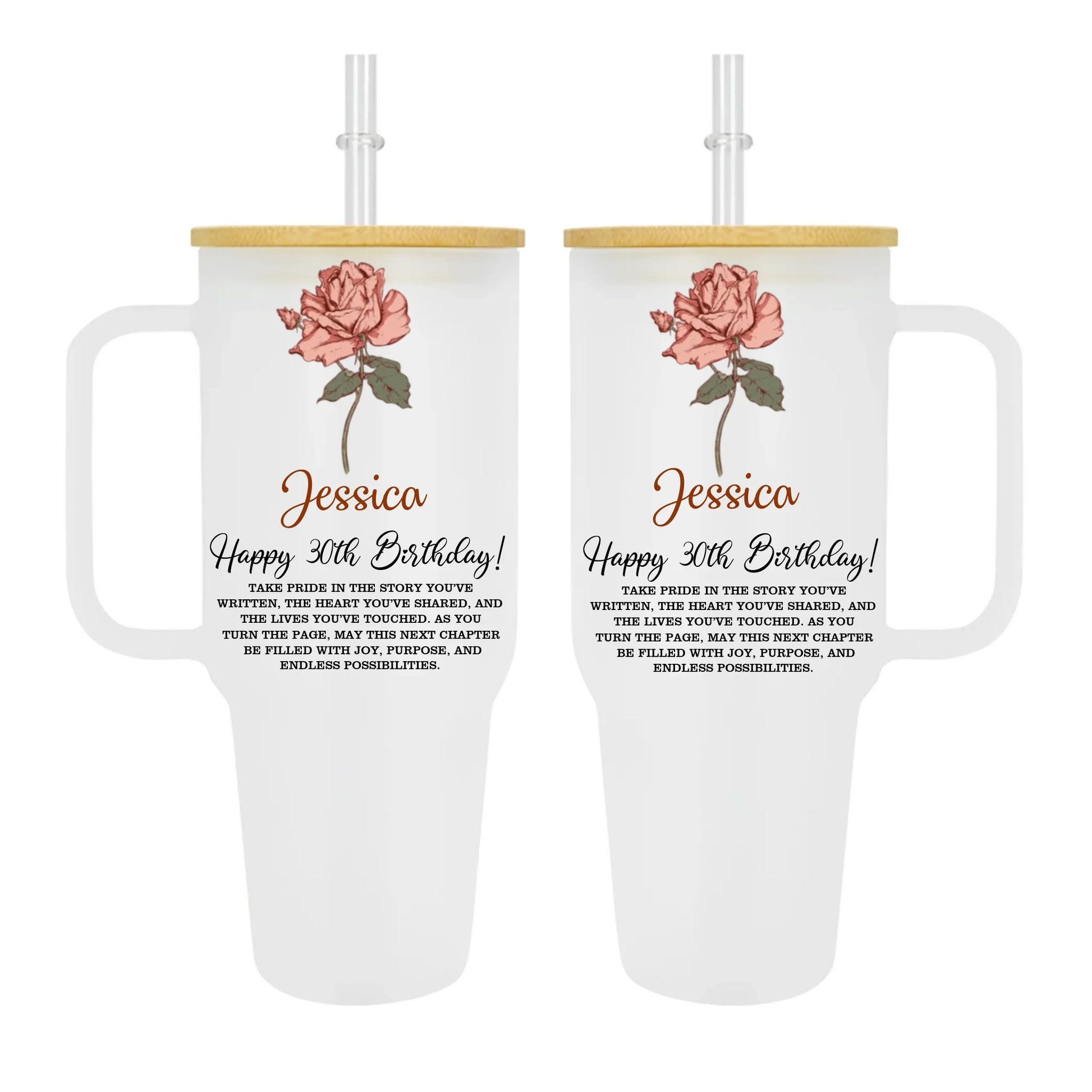 Frosted 40oz Glass Tumbler-1