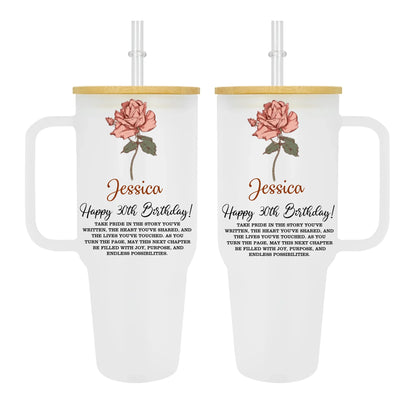 Frosted 40oz Glass Tumbler-1