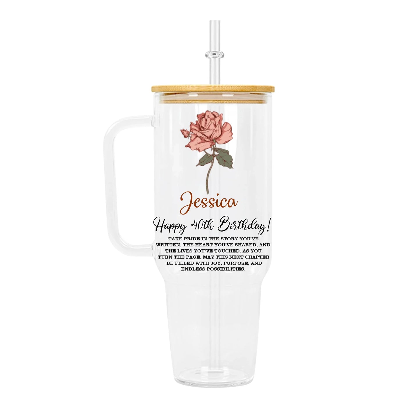 Clear 40oz Glass Tumbler