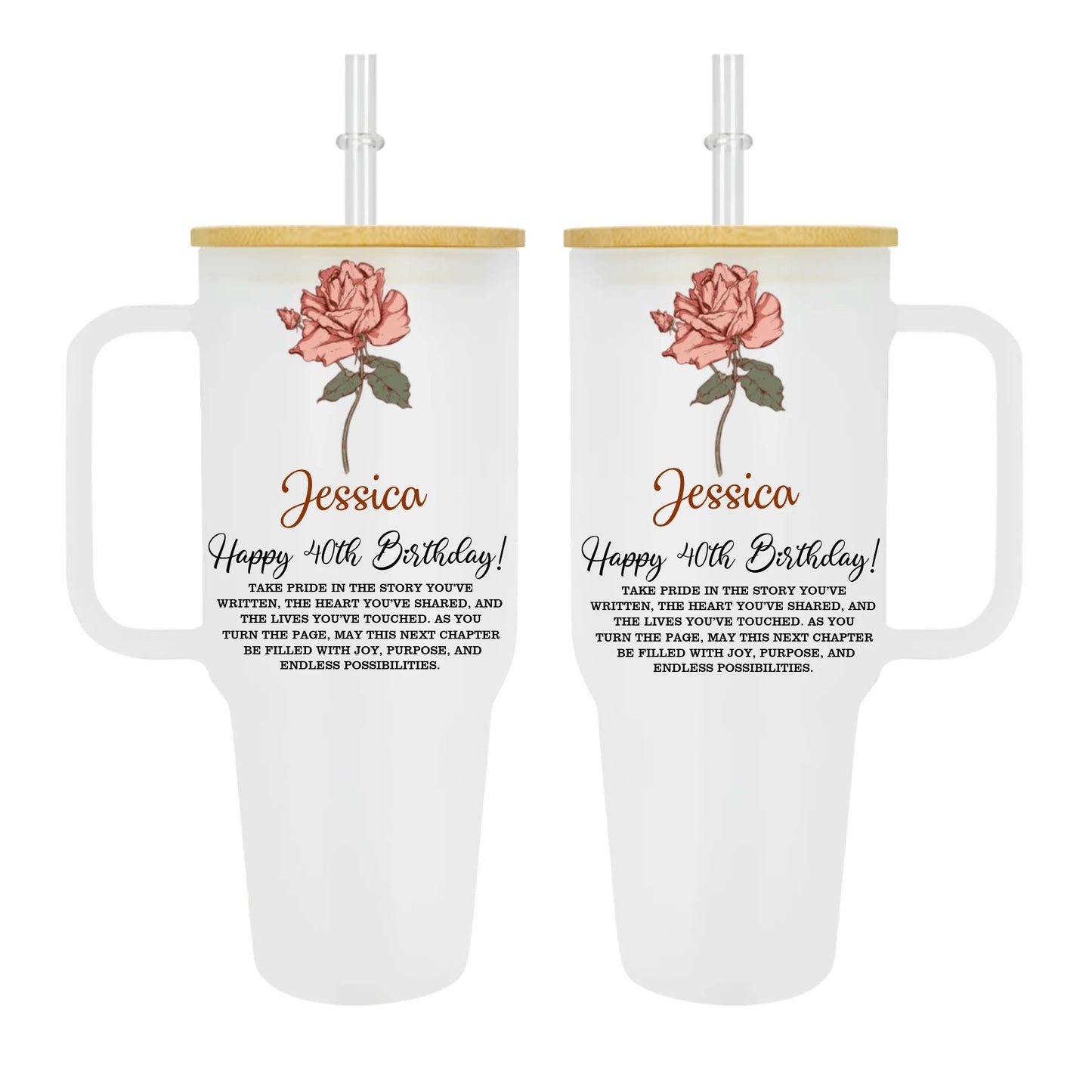 Frosted 40oz Glass Tumbler-1