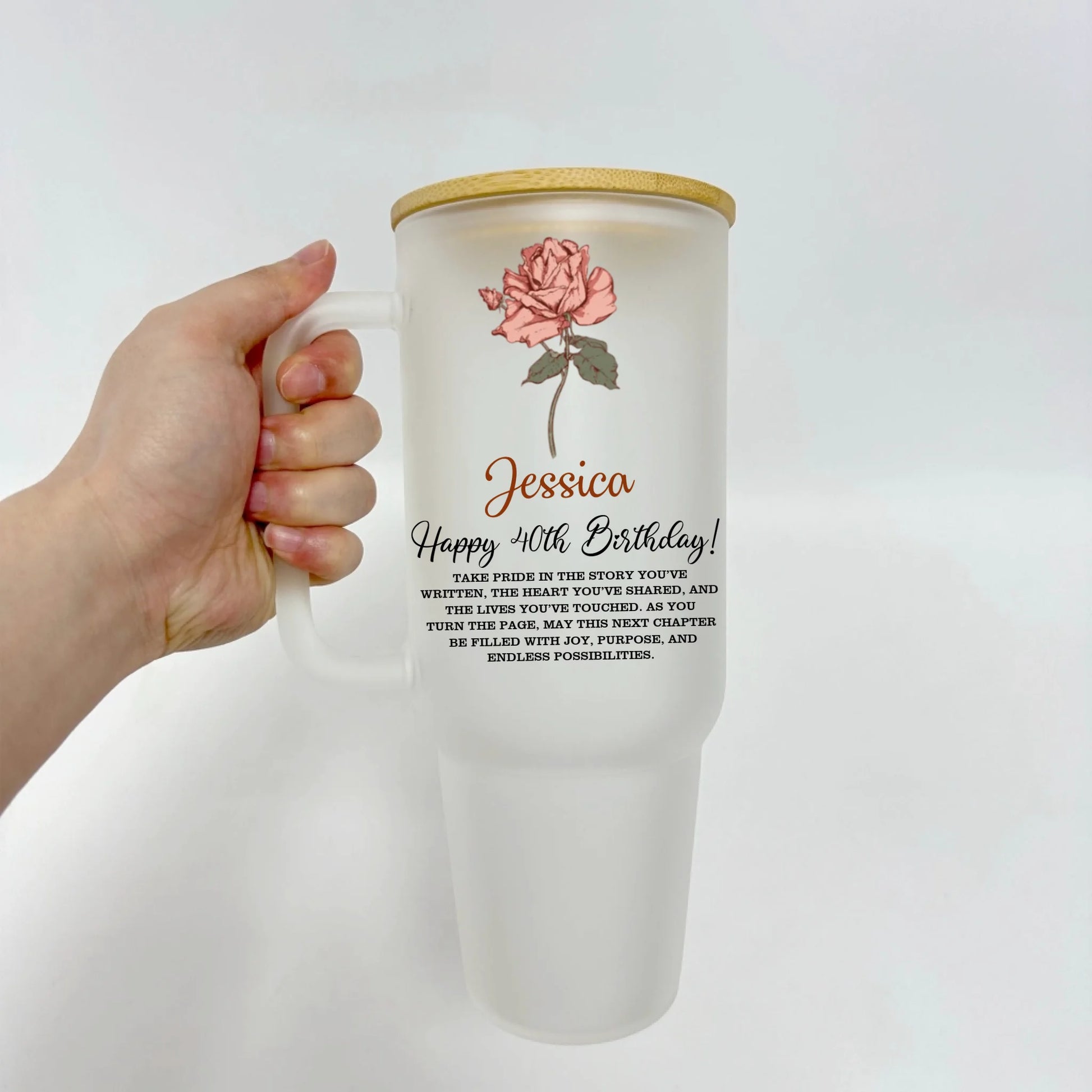 Frosted 40oz Glass Tumbler-3