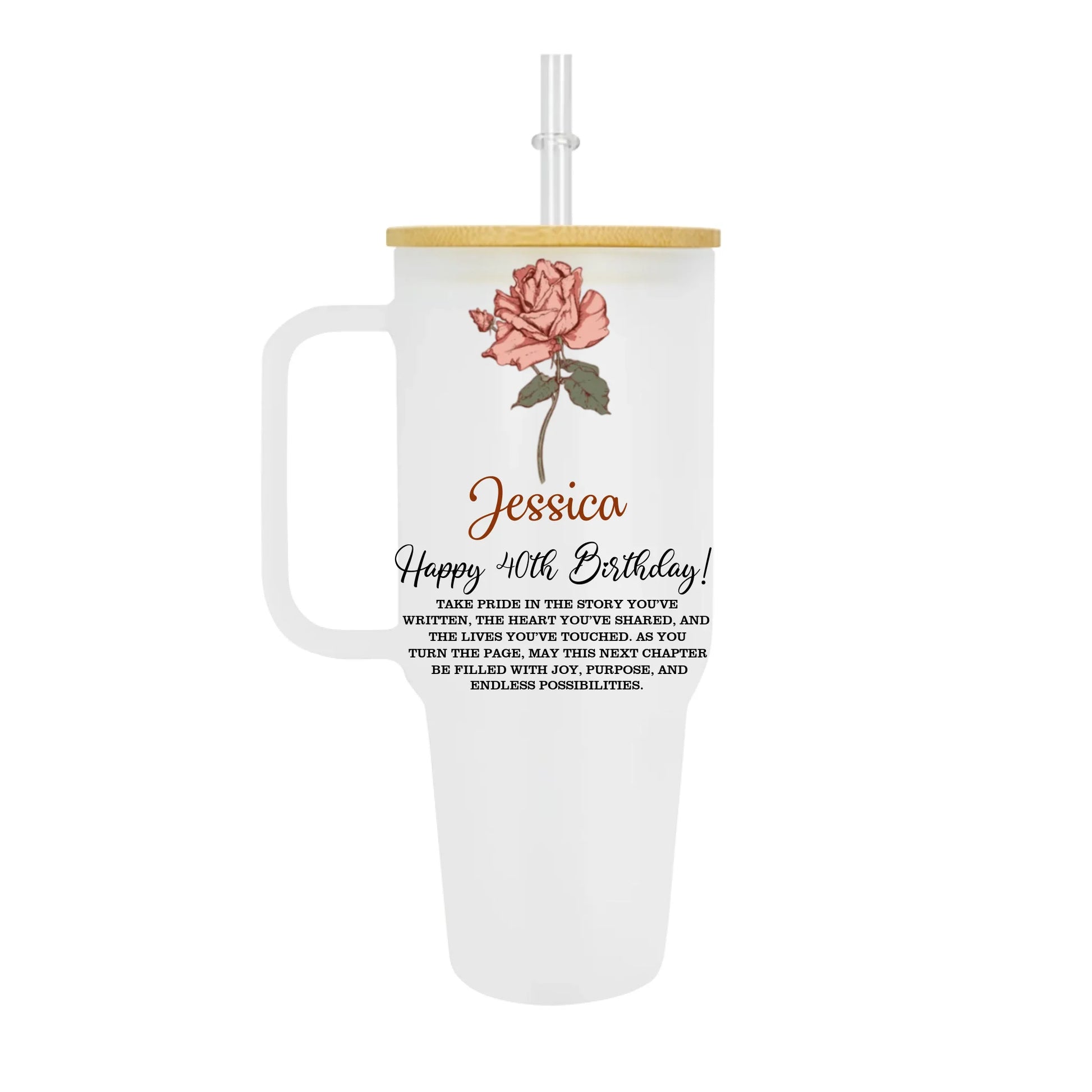 Frosted 40oz Glass Tumbler_