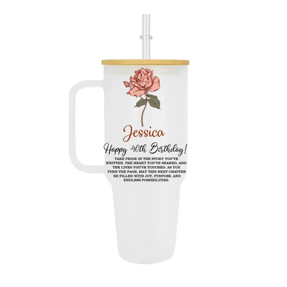 Frosted 40oz Glass Tumbler_