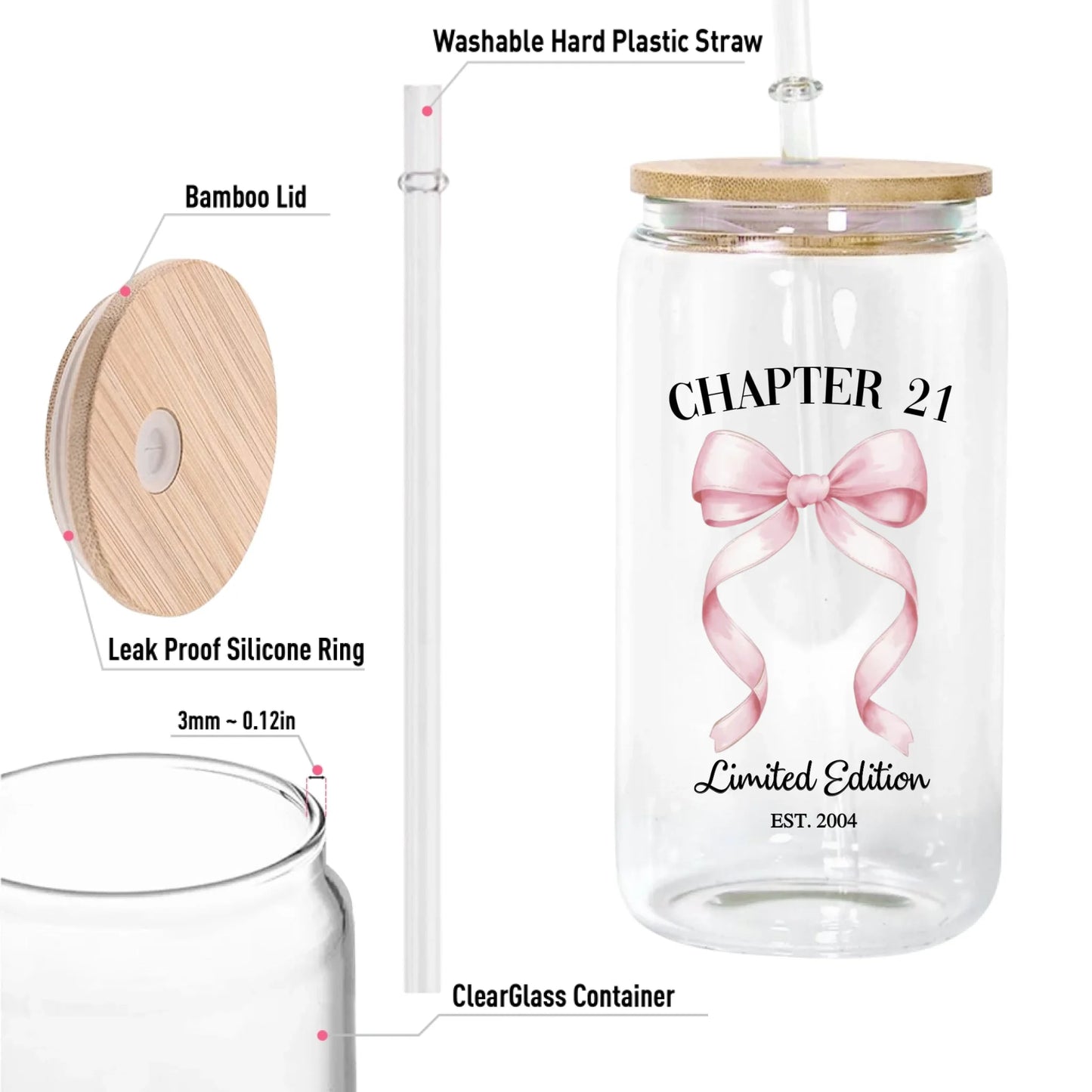 12oz Clear Glass Can-5-size