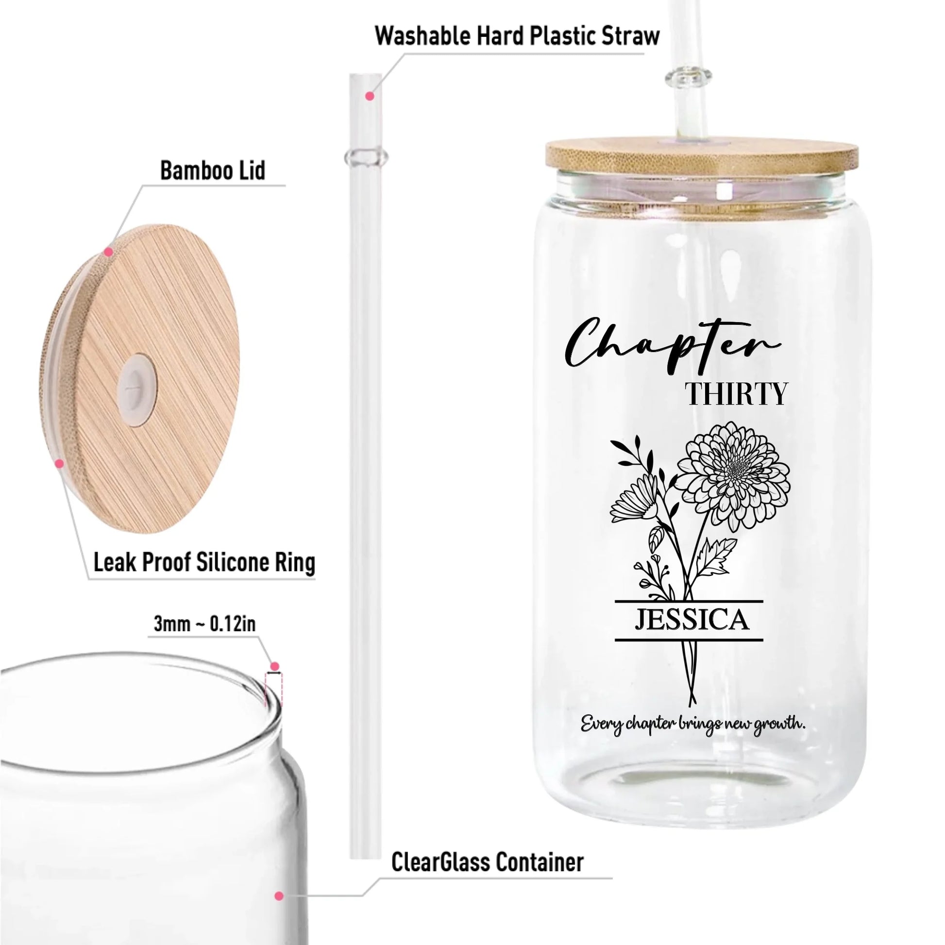 12oz Clear Glass Can-5-size