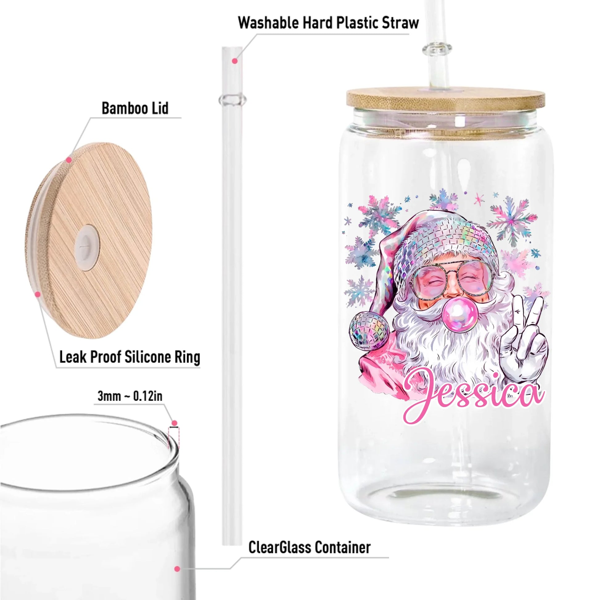 12oz Clear Glass Can-5-size