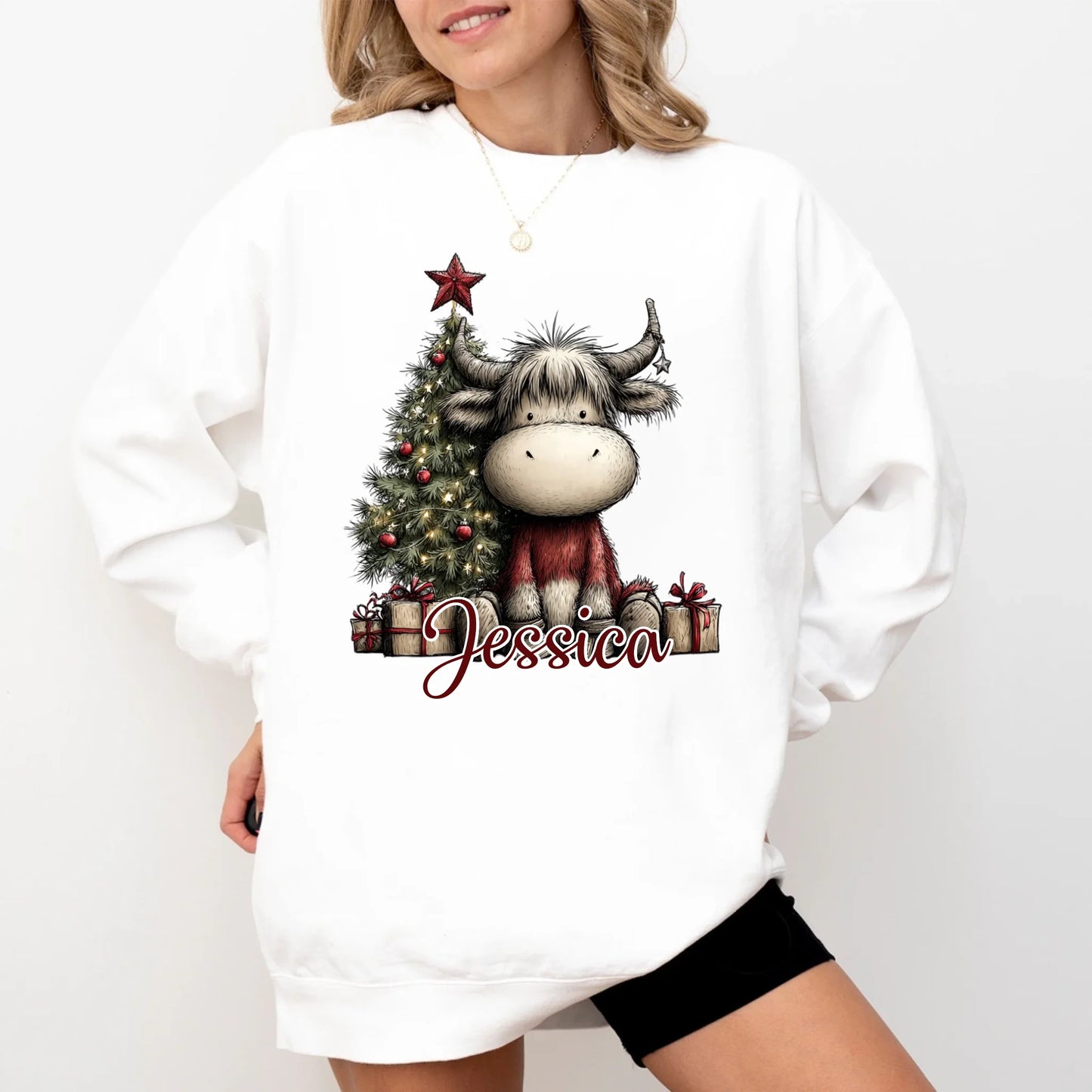 Unisex Crew-neck Sweatshirt--White