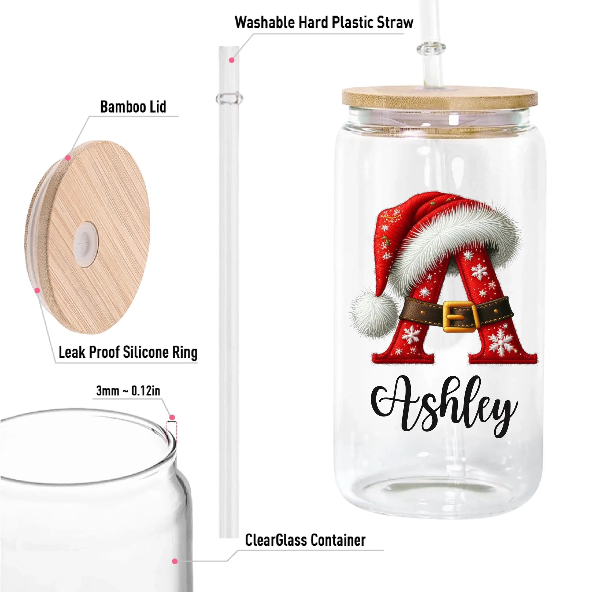 12oz Clear Glass Can-5-size