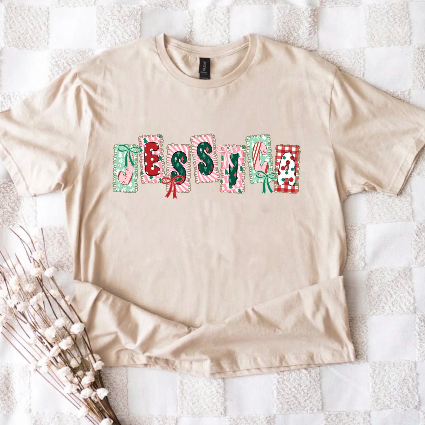 Custom Name Christmas Shirts – Personalized Christmas Tee – Christmas Festive Holiday Shirts