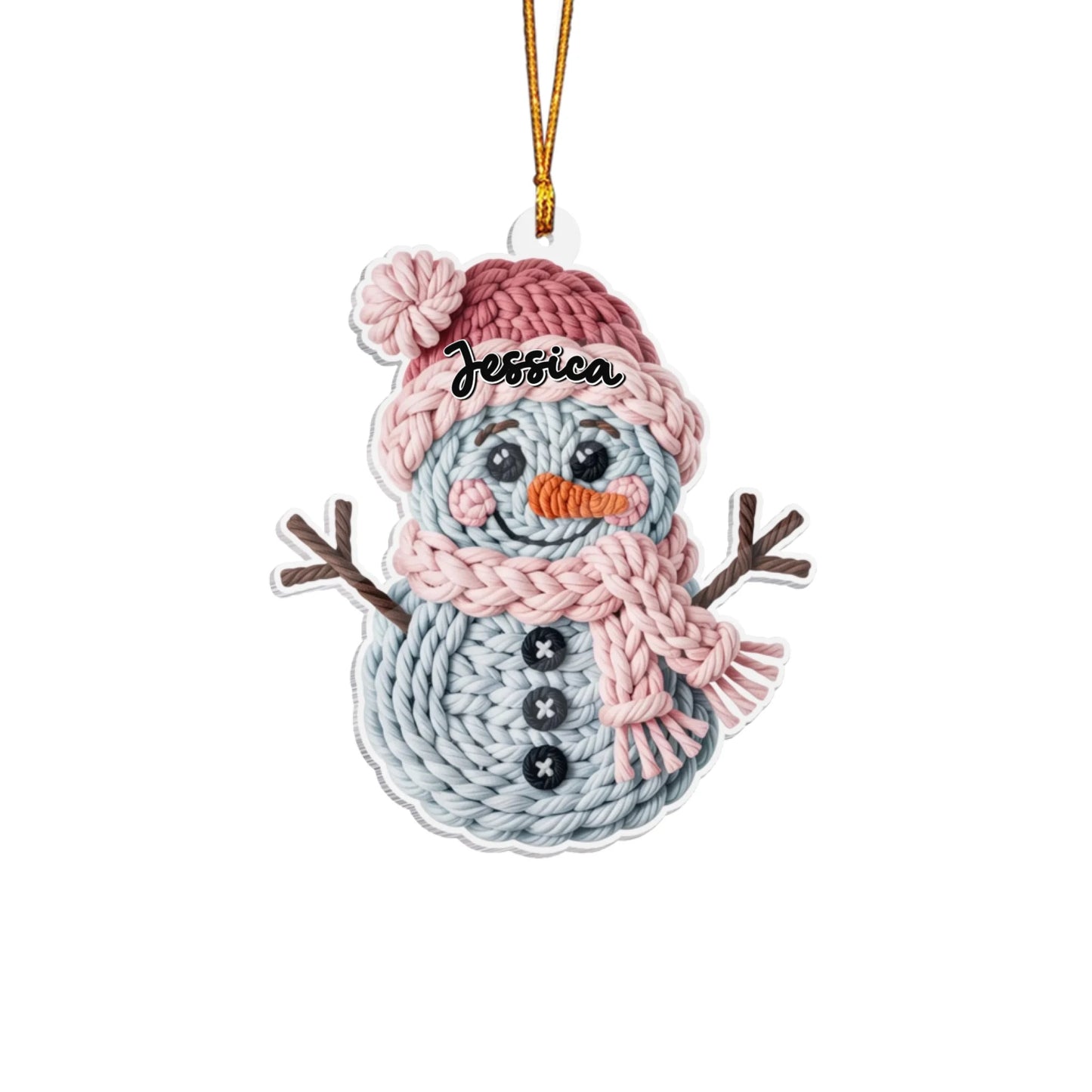 Faux Yarn Crochet Snowman-1