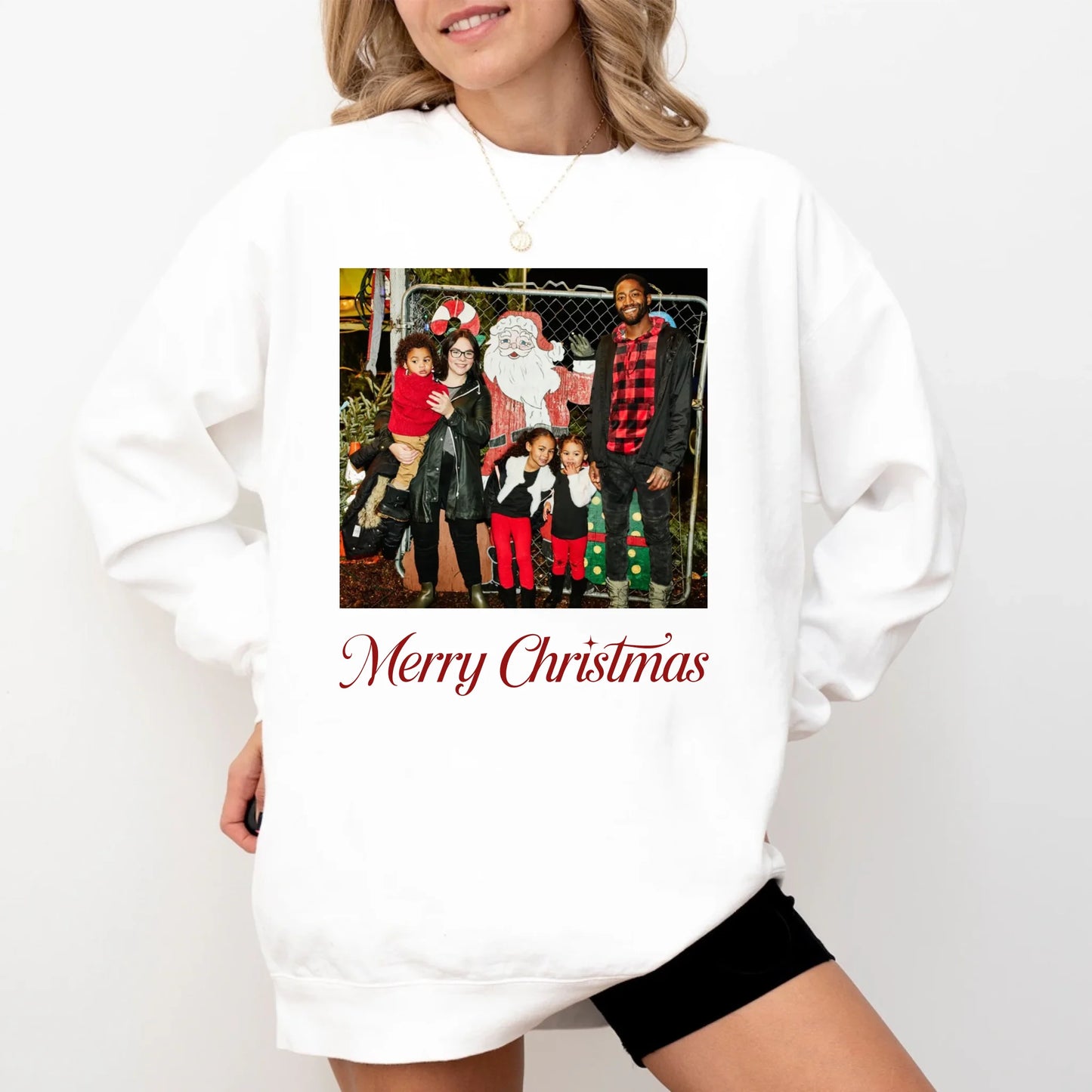 Unisex Crew-neck Sweatshirt--White