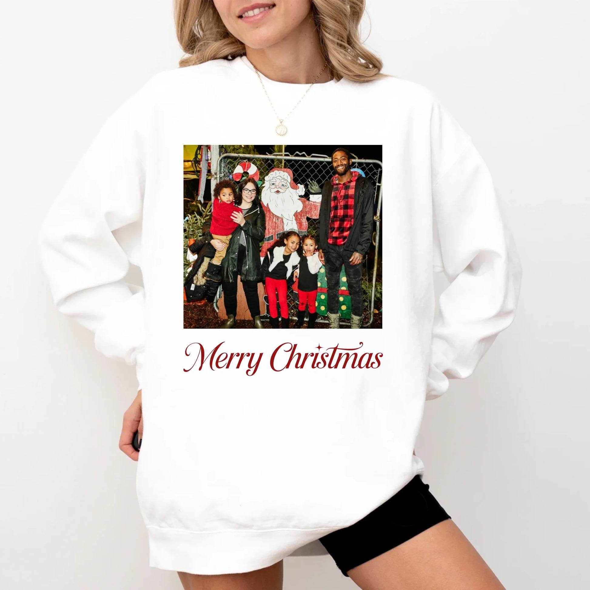 Unisex Crew-neck Sweatshirt--White