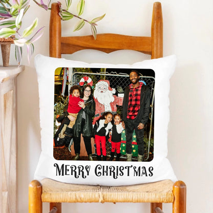 Vintage Family Photo Christmas Pillow – Personalized Christmas Pillow with Picture