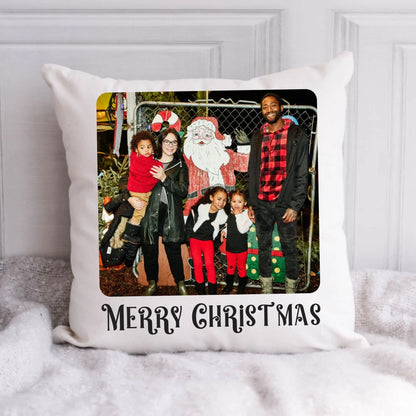 Vintage Family Photo Christmas Pillow – Personalized Christmas Pillow with Picture