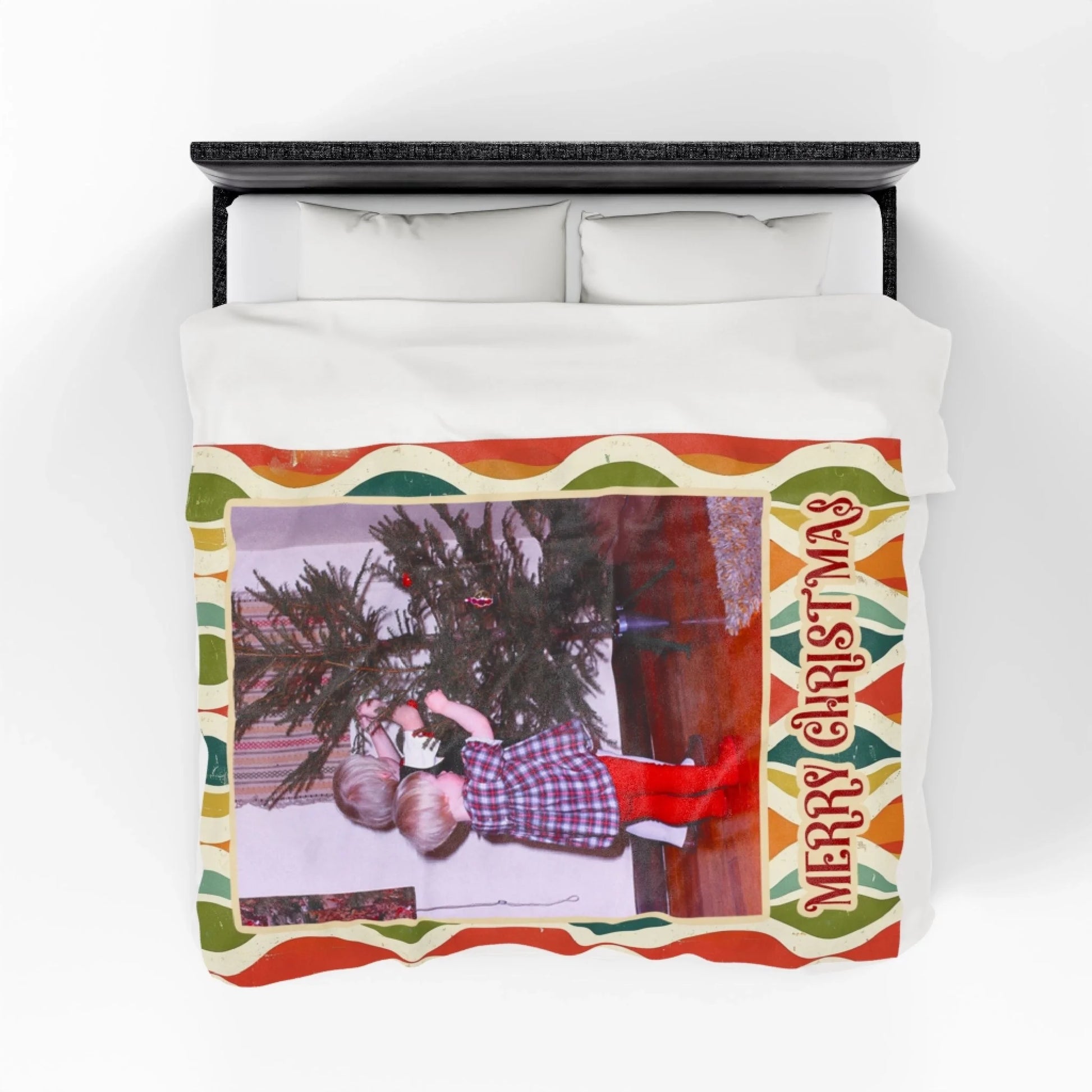 Custom Vintage Photo And Year Midcentury Blanket-5