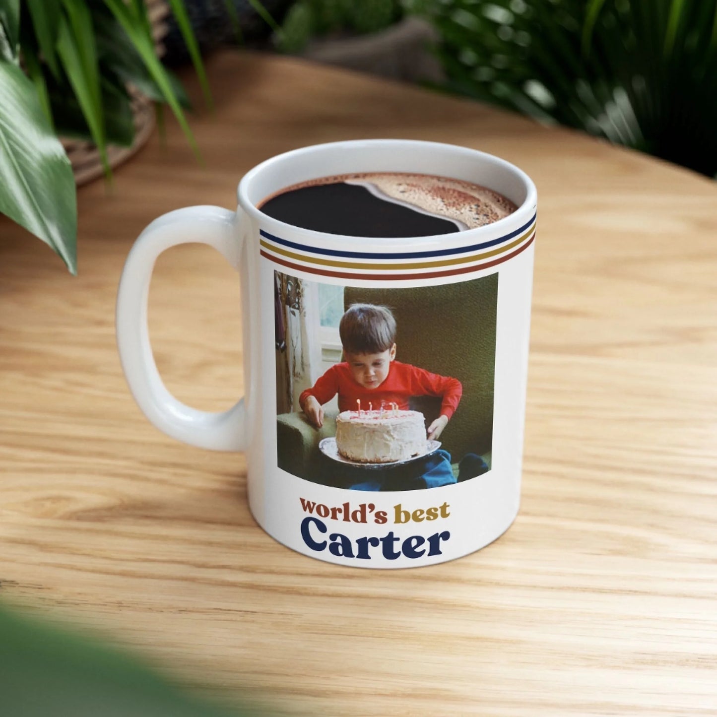 Custom Retro Photo 70s Mug For Him – Vintage Personalized Vintage Photo & Name Mug for Dad-7