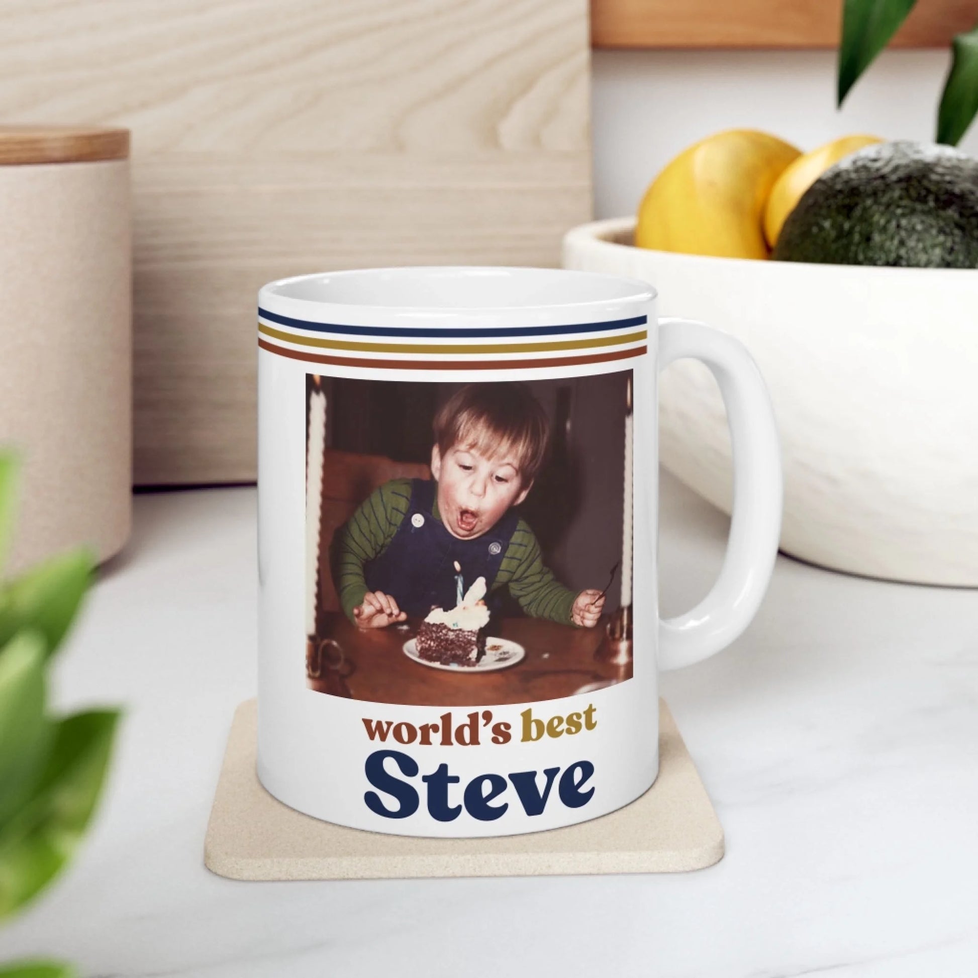 Custom Retro Photo 70s Mug For Him – Vintage Personalized Vintage Photo & Name Mug for Dad-3