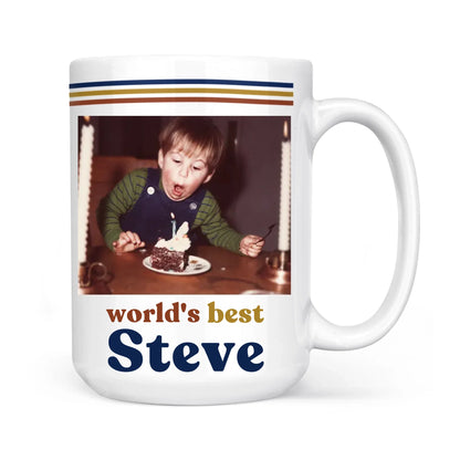 Custom Retro Photo 70s Mug For Him – Vintage Personalized Vintage Photo & Name Mug for Dad-13