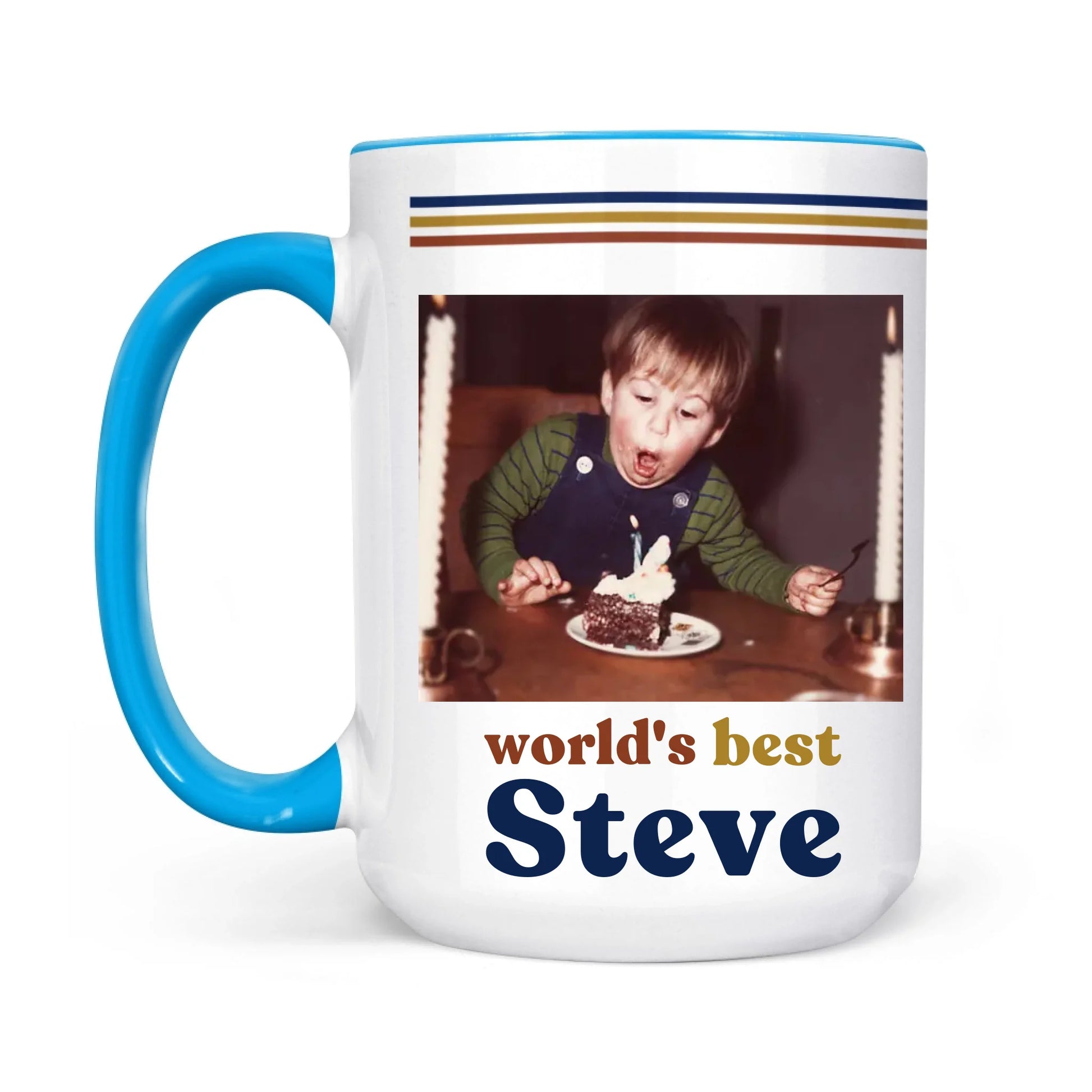 Custom Retro Photo 70s Coffee Accent Mug For Him – Personalized Vintage Photo & Name Accent Mug for Dad, Husband-9