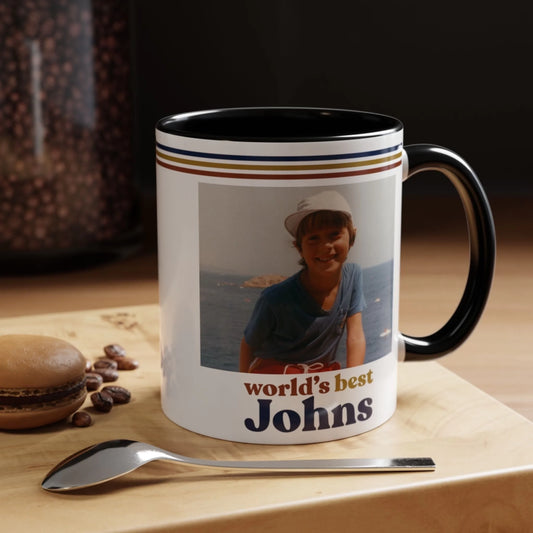 Custom Retro Photo 70s Coffee Accent Mug For Him – Personalized Vintage Photo & Name Accent Mug for Dad, Husband-13
