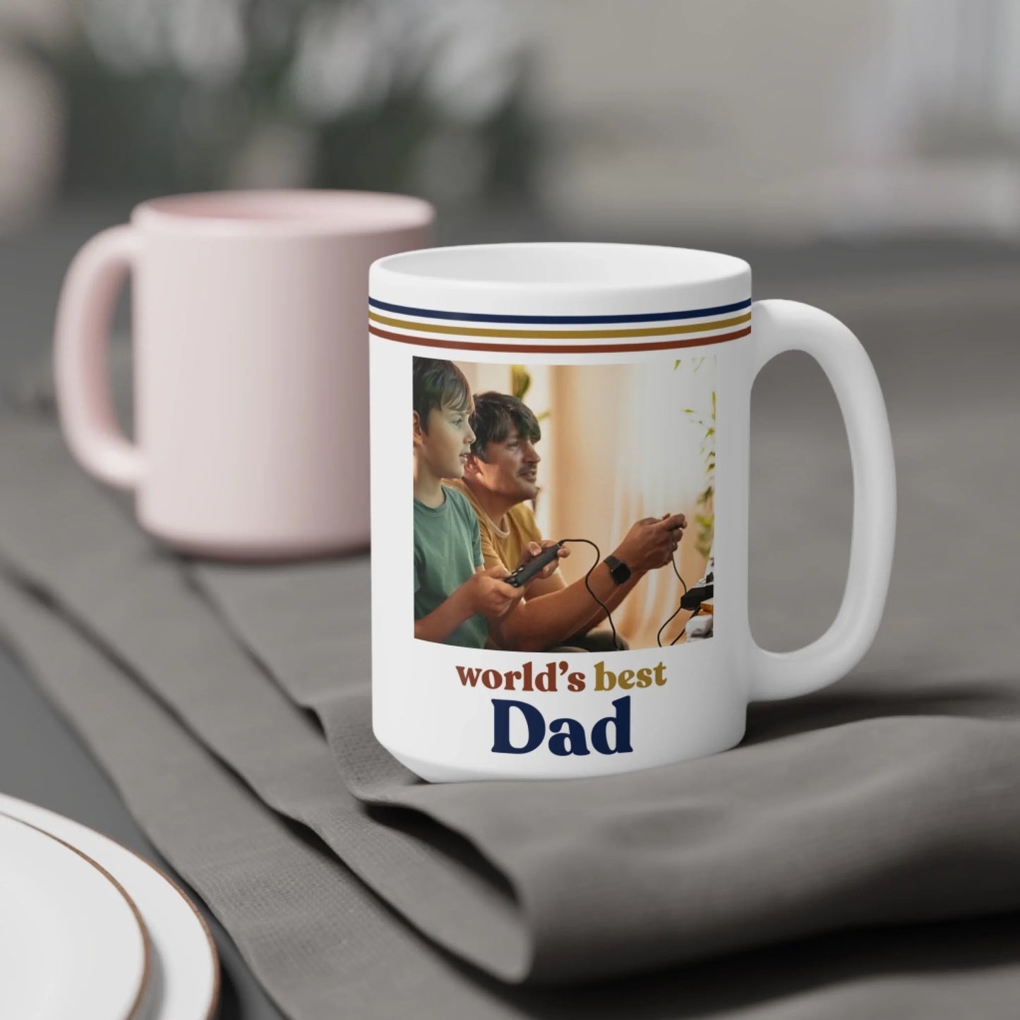 World’s Best Dad Photo Coffee Mug Retro 70s Father’s Day Vintage Dad Coffee Cup-1
