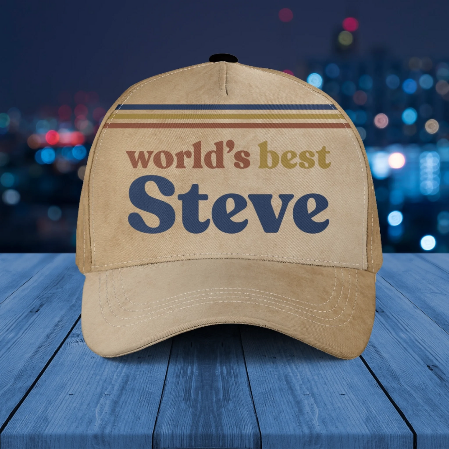 Custom Retro Photo 70s Baseball Cap For Him – Personalized Vintage Photo & Name Classic Cap for Dad, Husband=1