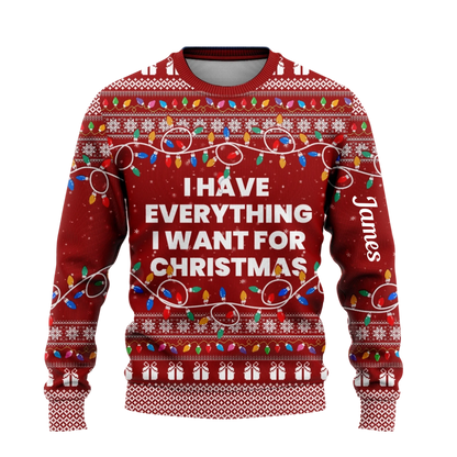 I Have Everything I Want For Christmas Sweater – It's Me I'm Everything Sweater – Couple Matching Ugly Sweater-1