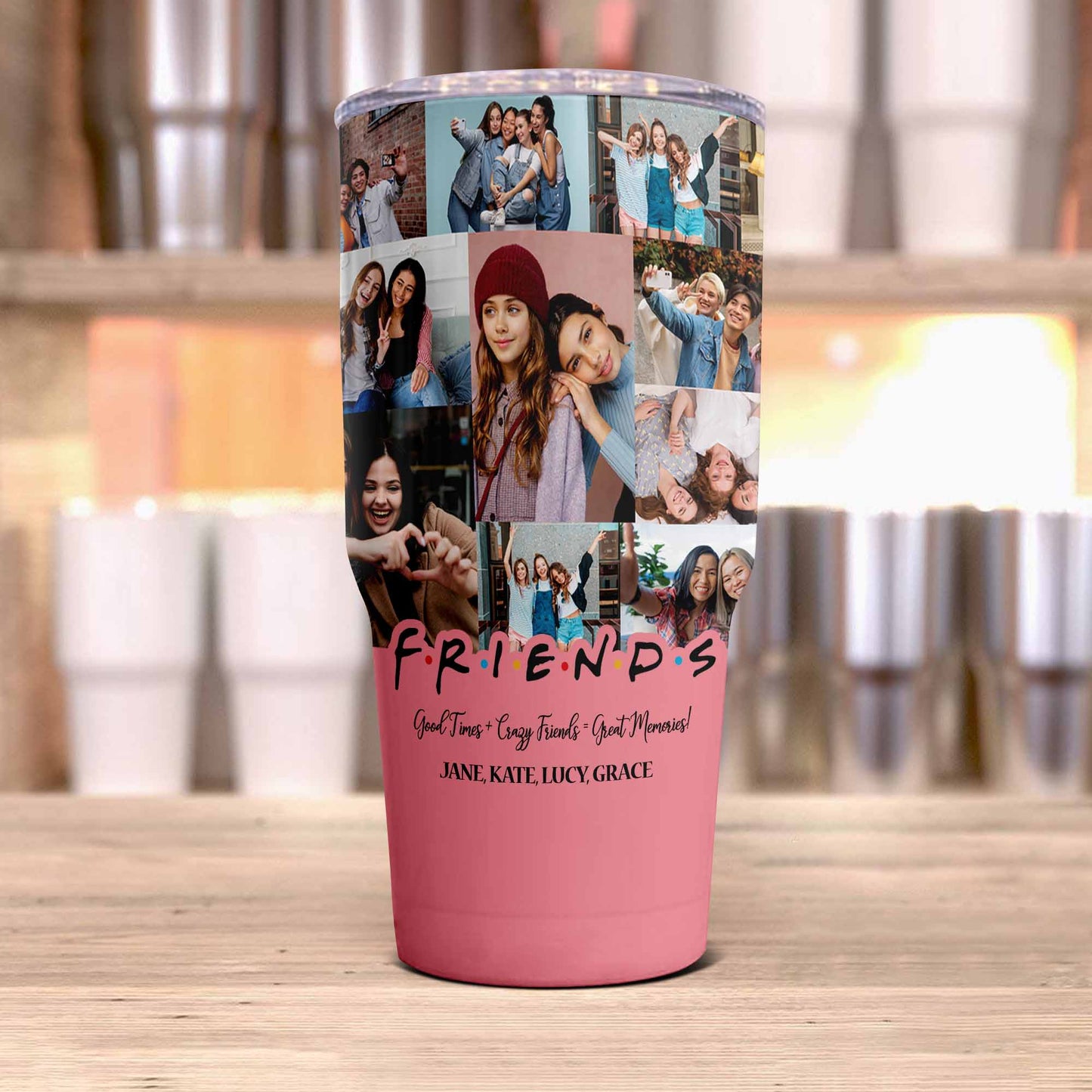 Best Friend BFF Gift From Photo Collage on Personalized Large Tumbler for Bestie