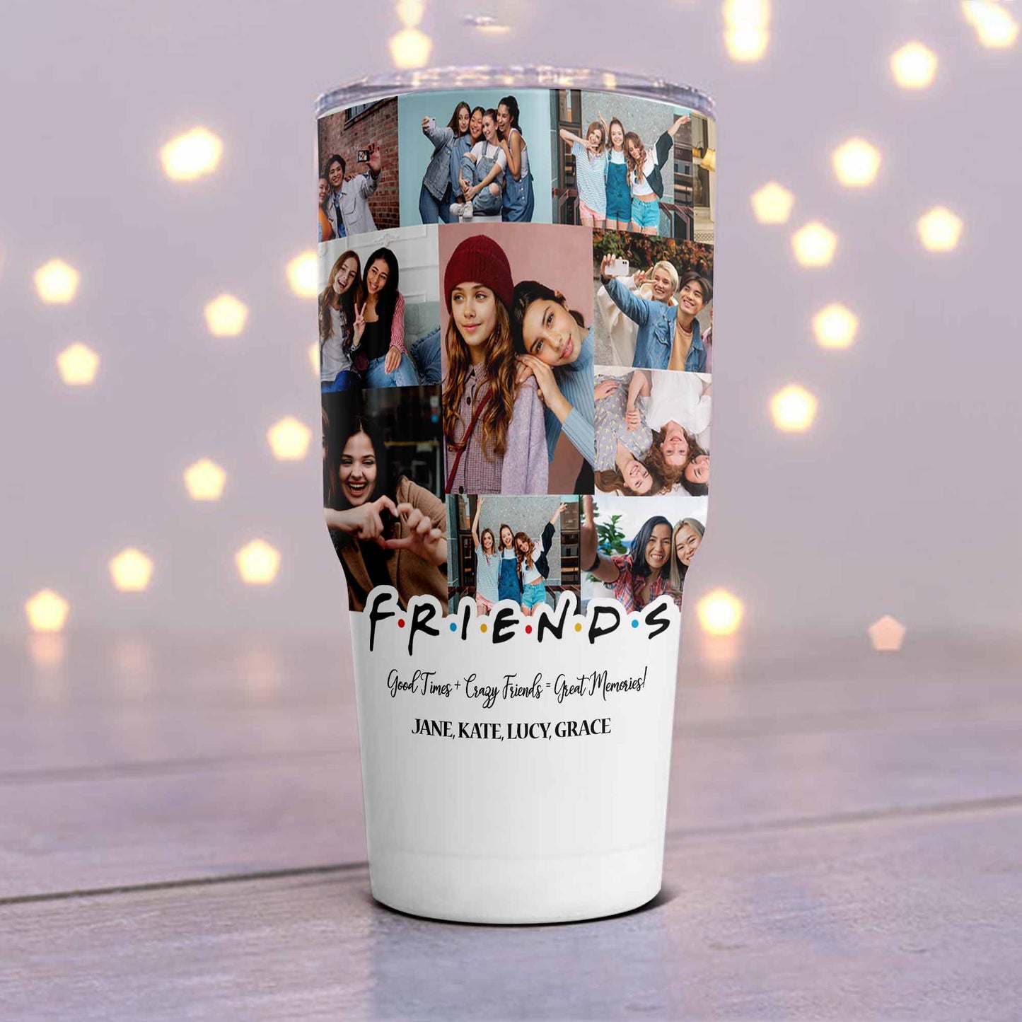 Best Friend BFF Gift From Photo Collage on Personalized Large Tumbler for Bestie