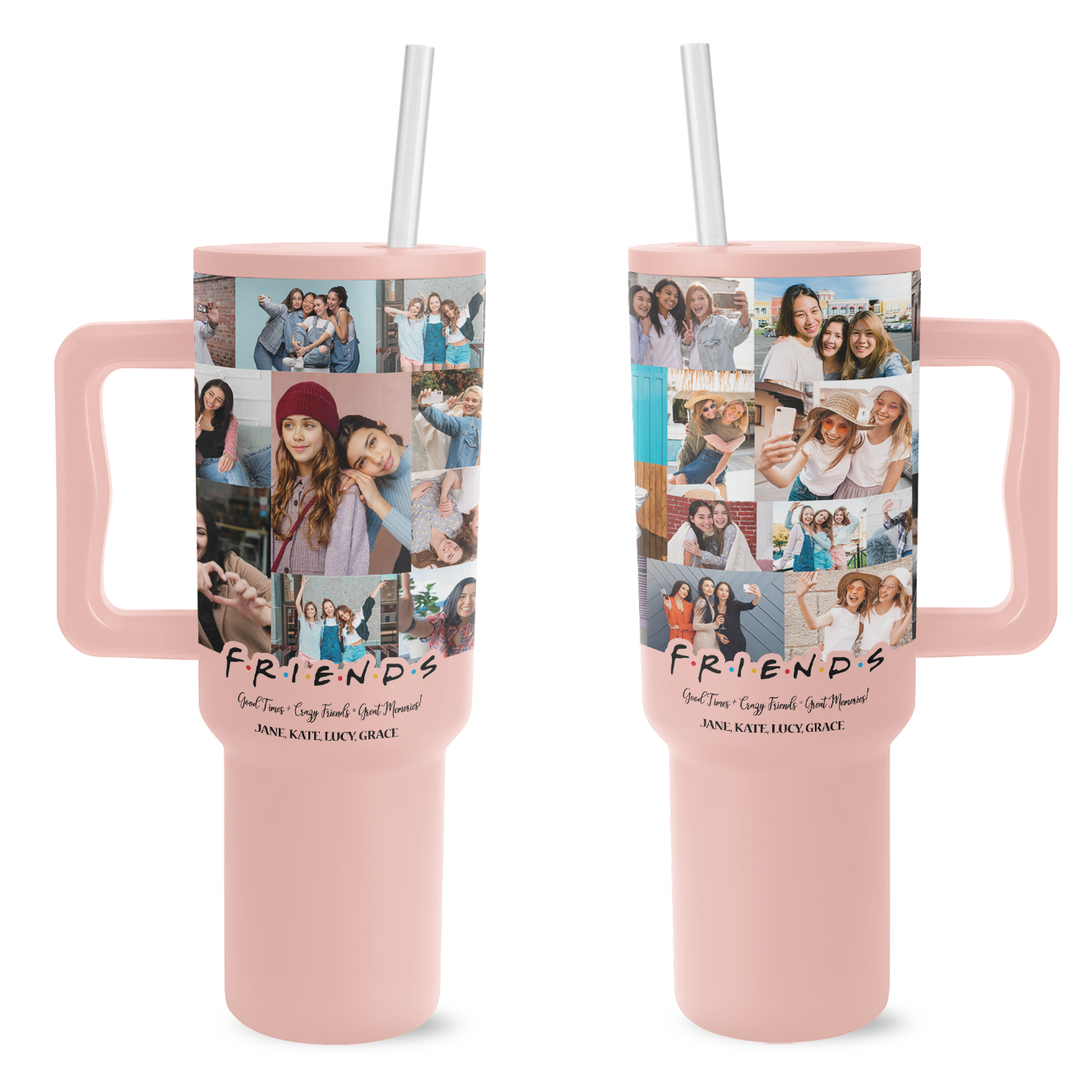 Best Friend BFF Gift From Photo Collage on Personalized Trek Tumbler for Bestie