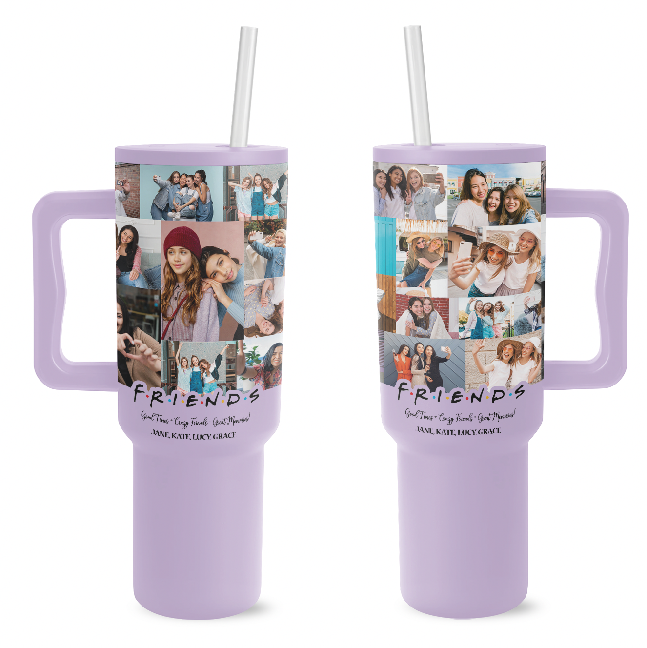 Best Friend BFF Gift From Photo Collage on Personalized Trek Tumbler for Bestie