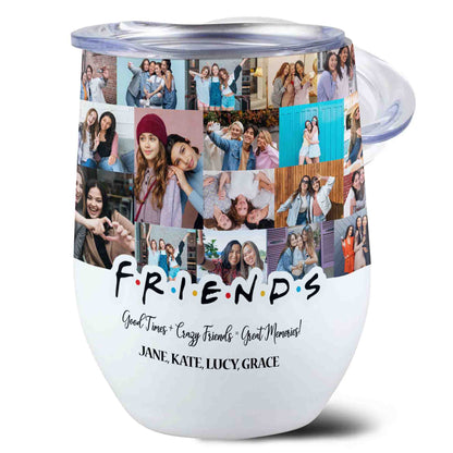 Best Friend BFF Gift From Photo Collage on Personalized Wine Tumbler for Bestie