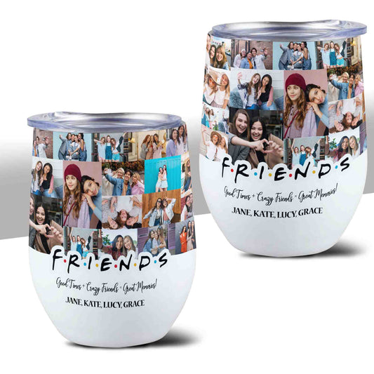 Best Friend BFF Gift From Photo Collage on Personalized Wine Tumbler for Bestie