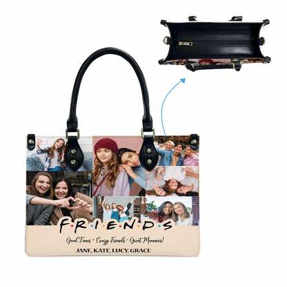 Create a Best Friend Gift From Photo Collage on Personalized Leather Handbag for Bestie