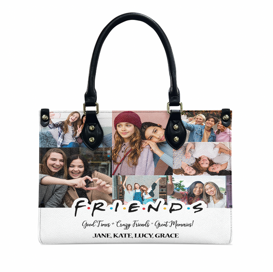 Create a Best Friend Gift From Photo Collage on Personalized Leather Handbag for Bestie