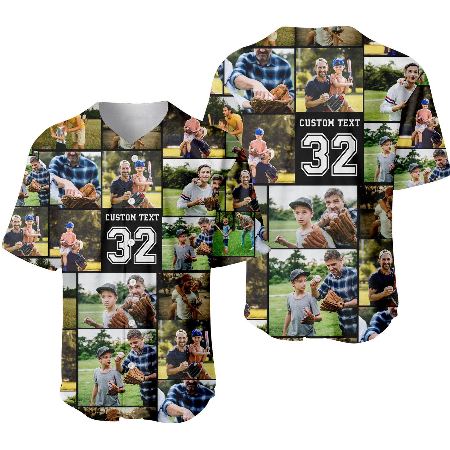 Create Your Own Baseball Jersey with Collage Photo and Text