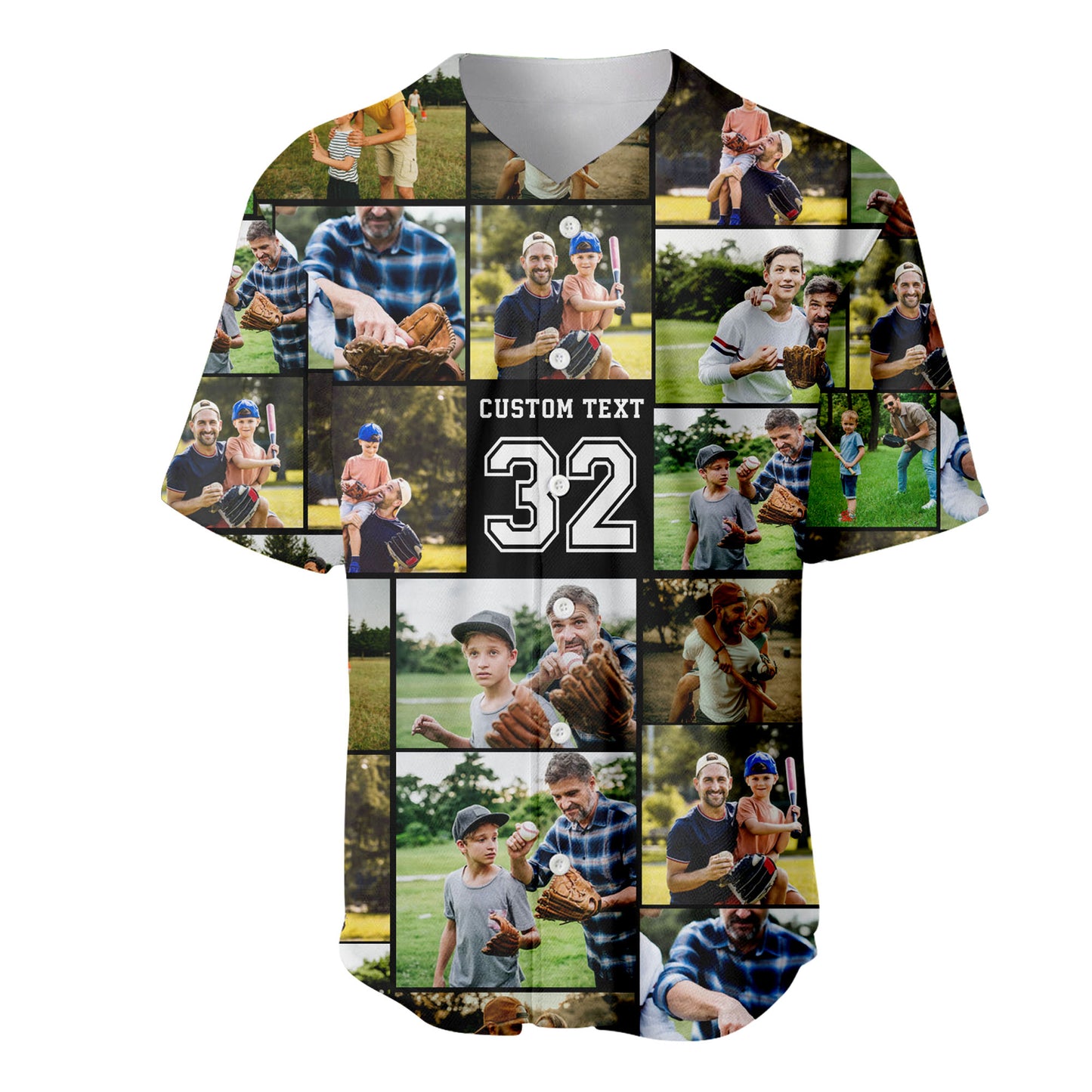 Create Your Own Baseball Jersey with Collage Photo and Text